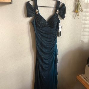 NWT Betsy and Adam Blue Ombre Mermaid Prom Dress